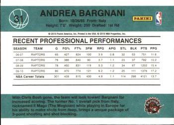 2010-11 Donruss #31 Andrea Bargnani  Back