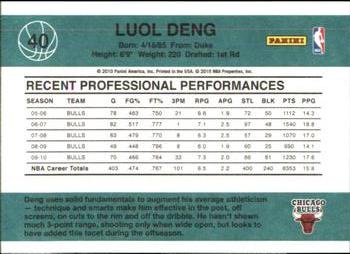 2010-11 Donruss #40 Luol Deng  Back