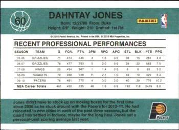 2010-11 Donruss #60 Dahntay Jones  Back