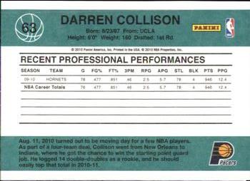 2010-11 Donruss #63 Darren Collison  Back