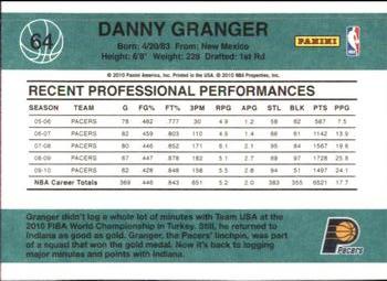 2010-11 Donruss #64 Danny Granger  Back