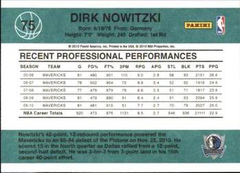 2010-11 Donruss #75 Dirk Nowitzki  Back