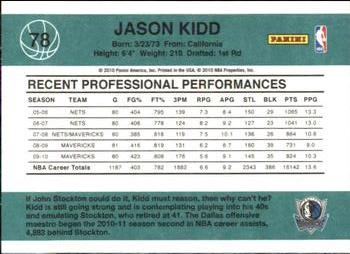 2010-11 Donruss #78 Jason Kidd  Back