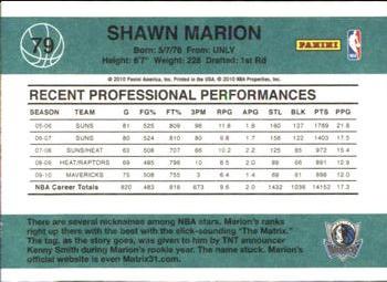 2010-11 Donruss #79 Shawn Marion  Back