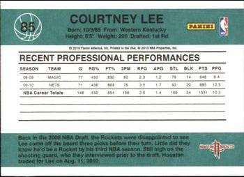 2010-11 Donruss #85 Courtney Lee  Back