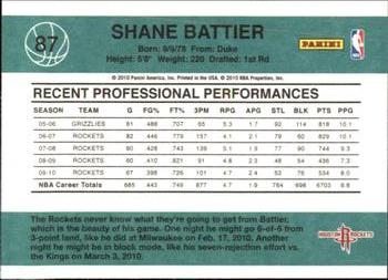 2010-11 Donruss #87 Shane Battier  Back