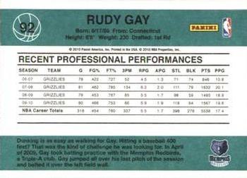 2010-11 Donruss #92 Rudy Gay  Back