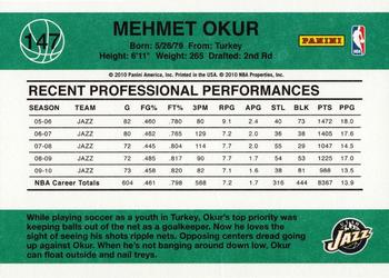 2010-11 Donruss #147 Mehmet Okur  Back