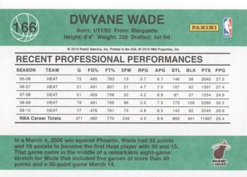 2010-11 Donruss #166 Dwyane Wade  Back