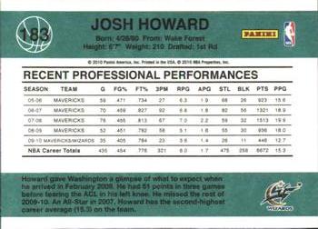 2010-11 Donruss #183 Josh Howard  Back