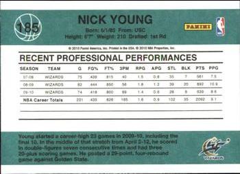 2010-11 Donruss #185 Nick Young  Back