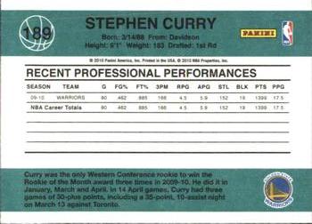 2010-11 Donruss #189 Stephen Curry  Back