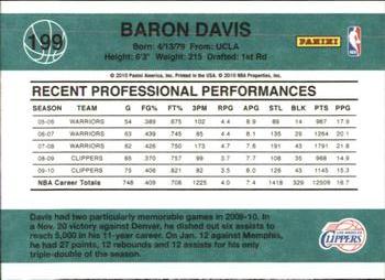 2010-11 Donruss #199 Baron Davis  Back