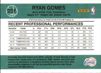 2010-11 Donruss #201 Ryan Gomes  Back
