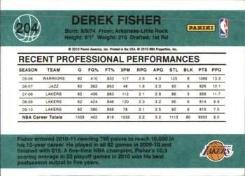 2010-11 Donruss #204 Derek Fisher  Back