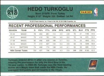 2010-11 Donruss #213 Hedo Turkoglu  Back
