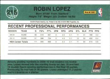 2010-11 Donruss #215 Robin Lopez  Back