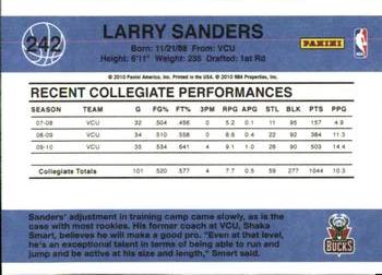 2010-11 Donruss #242 Larry Sanders  Back