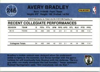 2010-11 Donruss #246 Avery Bradley  Back