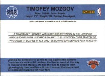 2010-11 Donruss #262 Timofey Mozgov Back
