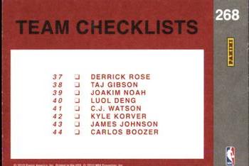 2010-11 Donruss #268 Chicago Bulls  Back