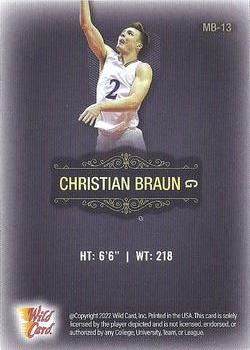 2022 Wild Card Matte #MB-13 Christian Braun Back