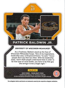 2022 Panini Prizm Draft Picks #69 Patrick Baldwin Jr. Back