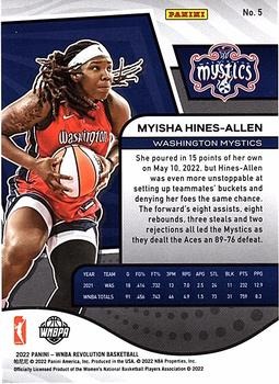 2022 Panini Revolution WNBA #5 Myisha Hines-Allen Back