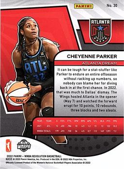 2022 Panini Revolution WNBA #30 Cheyenne Parker Back