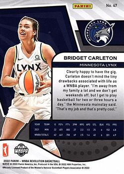 2022 Panini Revolution WNBA #47 Bridget Carleton Back
