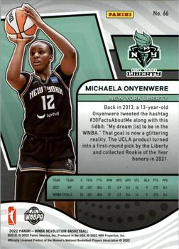 2022 Panini Revolution WNBA #66 Michaela Onyenwere Back