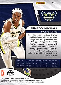 2022 Panini Revolution WNBA #72 Arike Ogunbowale Back