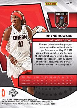 2022 Panini Revolution WNBA #89 Rhyne Howard Back
