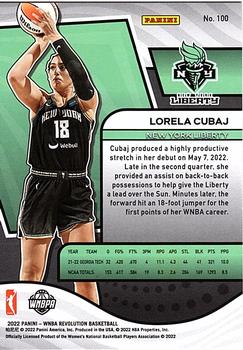 2022 Panini Revolution WNBA #100 Lorela Cubaj Back
