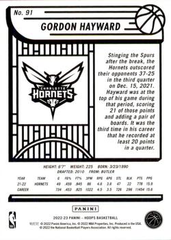 2022-23 Hoops #91 Gordon Hayward Back