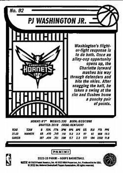 2022-23 Hoops #92 PJ Washington Jr. Back