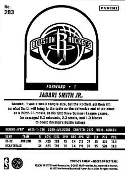 2022-23 Hoops #283 Jabari Smith Jr. Back