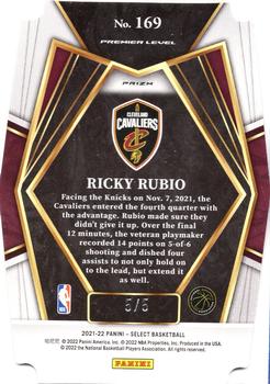 2021-22 Panini Select - Green Prizms #169 Ricky Rubio Back