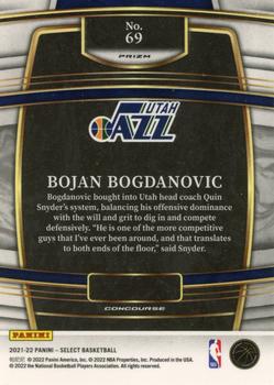 2021-22 Panini Select - Orange Flash Prizms #69 Bojan Bogdanovic Back