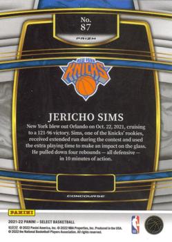 2021-22 Panini Select - Red Wave Prizms #87 Jericho Sims Back