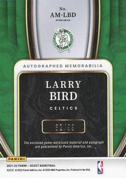 2021-22 Panini Select - Autographed Memorabilia #AM-LBD Larry Bird Back
