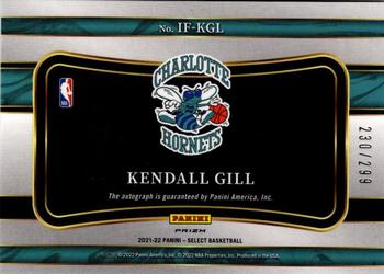 2021-22 Panini Select - In Flight Signatures #IF-KGL Kendall Gill Back