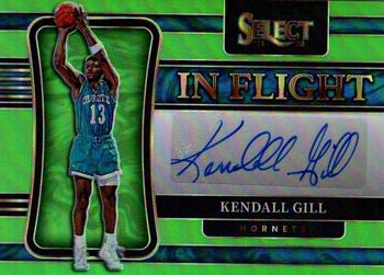 2021-22 Panini Select - In Flight Signatures Neon Green Prizms #IF-KGL Kendall Gill Front
