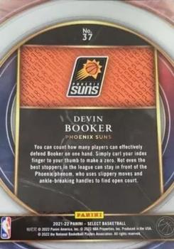 2021-22 Panini Select - Select Numbers #37 Devin Booker Back