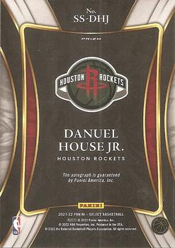 2021-22 Panini Select - Signature Selections #SS-DHJ Danuel House Jr. Back