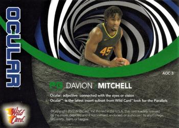 2021-22 Wild Card Alumination - Ocular Single Swirl Blue #AOC-3 Davion Mitchell Back