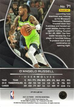 2021-22 Panini Spectra - 75th Anniversary #71 D'Angelo Russell Back