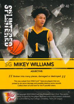 2021-22 Wild Card Alumination - Splintered Black #ASP-40 Mikey Williams Back