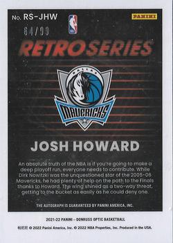 2021-22 Donruss Optic - Retro Series Signatures #RS-JHW Josh Howard Back