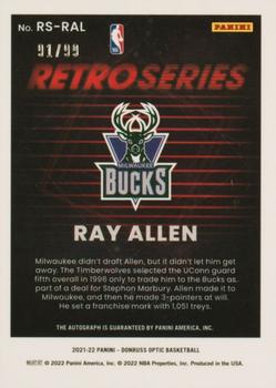 2021-22 Donruss Optic - Retro Series Signatures #RS-RAL Ray Allen Back